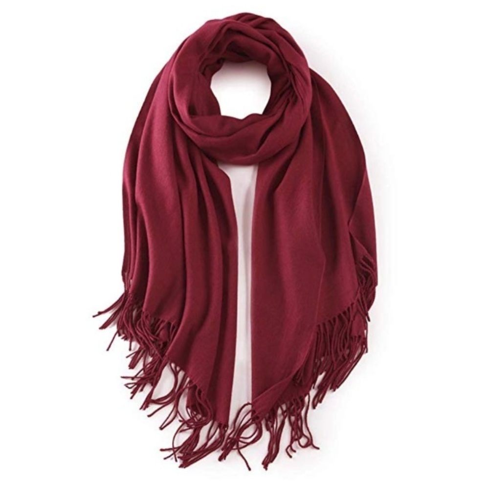 Wine - Cashmere Shawl Scarf/Poncho